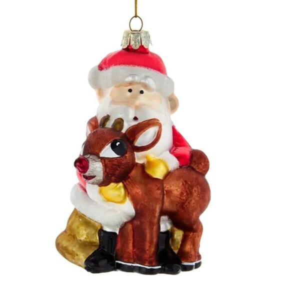 Kurt Adler Other - Kurt Adler Rudolf The Red Nose Reindeer Holiday/Christmas Glass 5" Ornament